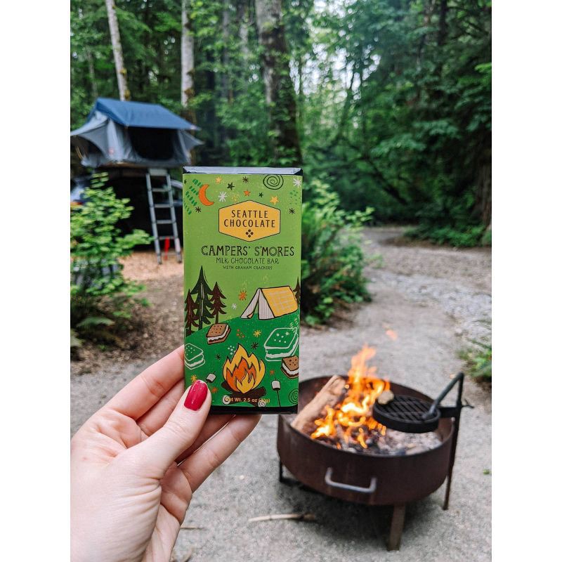 slide 5 of 8, Seattle Chocolate Campers' S'mores Milk Chocolate Bar, 2.5 oz