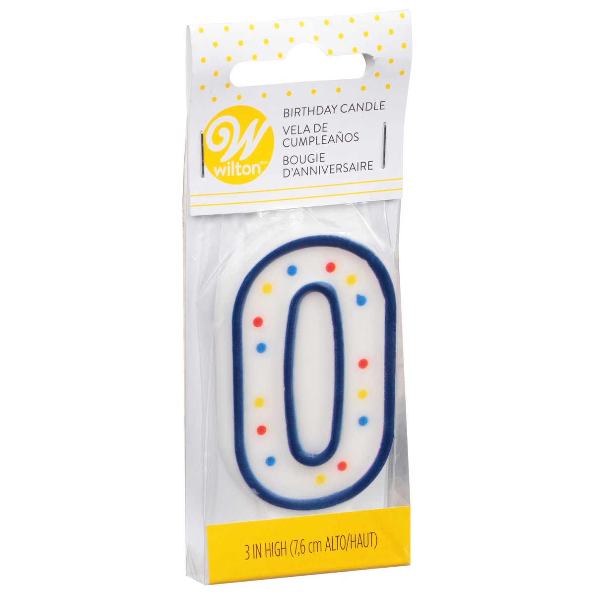 slide 9 of 9, Wilton 0 Birthday Candle 3 Inch 1 ea, 1 ct