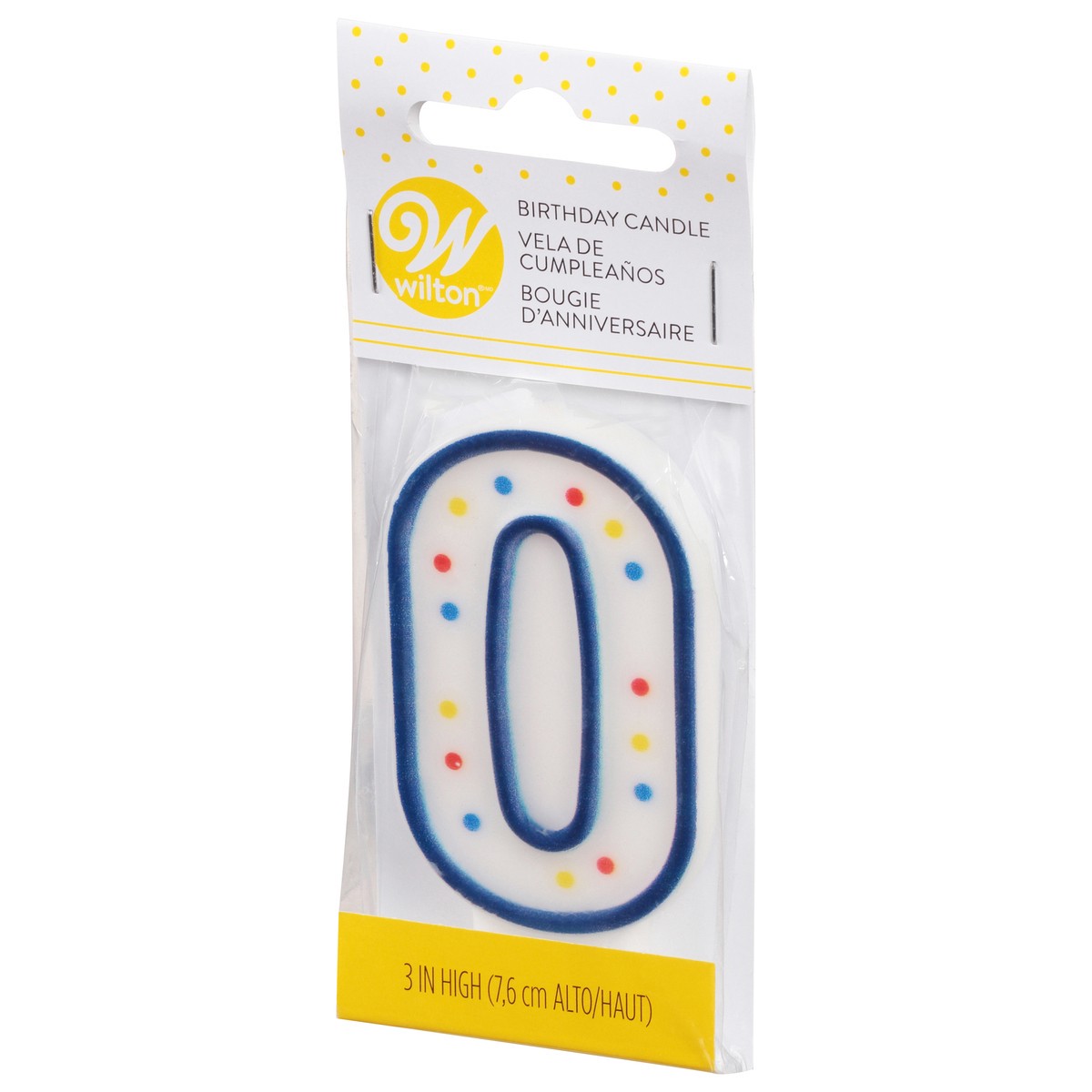 slide 4 of 9, Wilton 0 Birthday Candle 3 Inch 1 ea, 1 ct