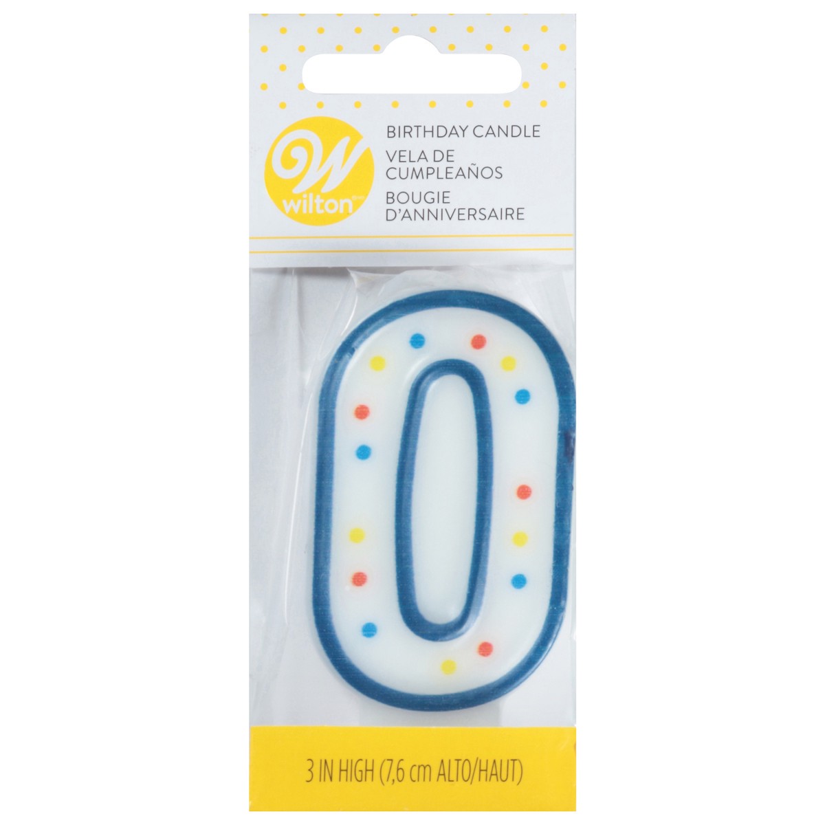 slide 1 of 9, Wilton 0 Birthday Candle 3 Inch 1 ea, 1 ct