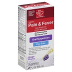 slide 1 of 1, Harris Teeter Infants' Grape Flavor Pain & Fever Oral Suspension, 2 oz