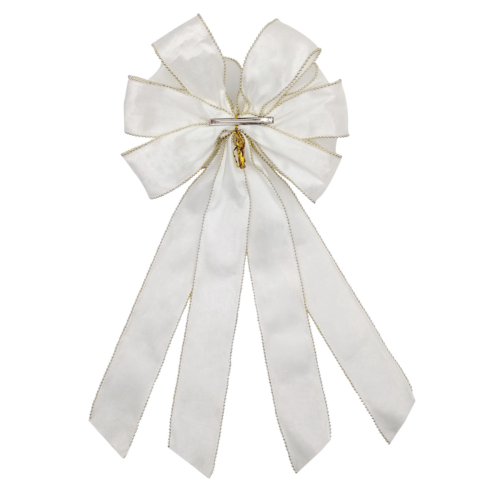 slide 2 of 4, 20.5" Cream Shimmer Tree Bow By Celebrate It, 11 in x 20.5 in