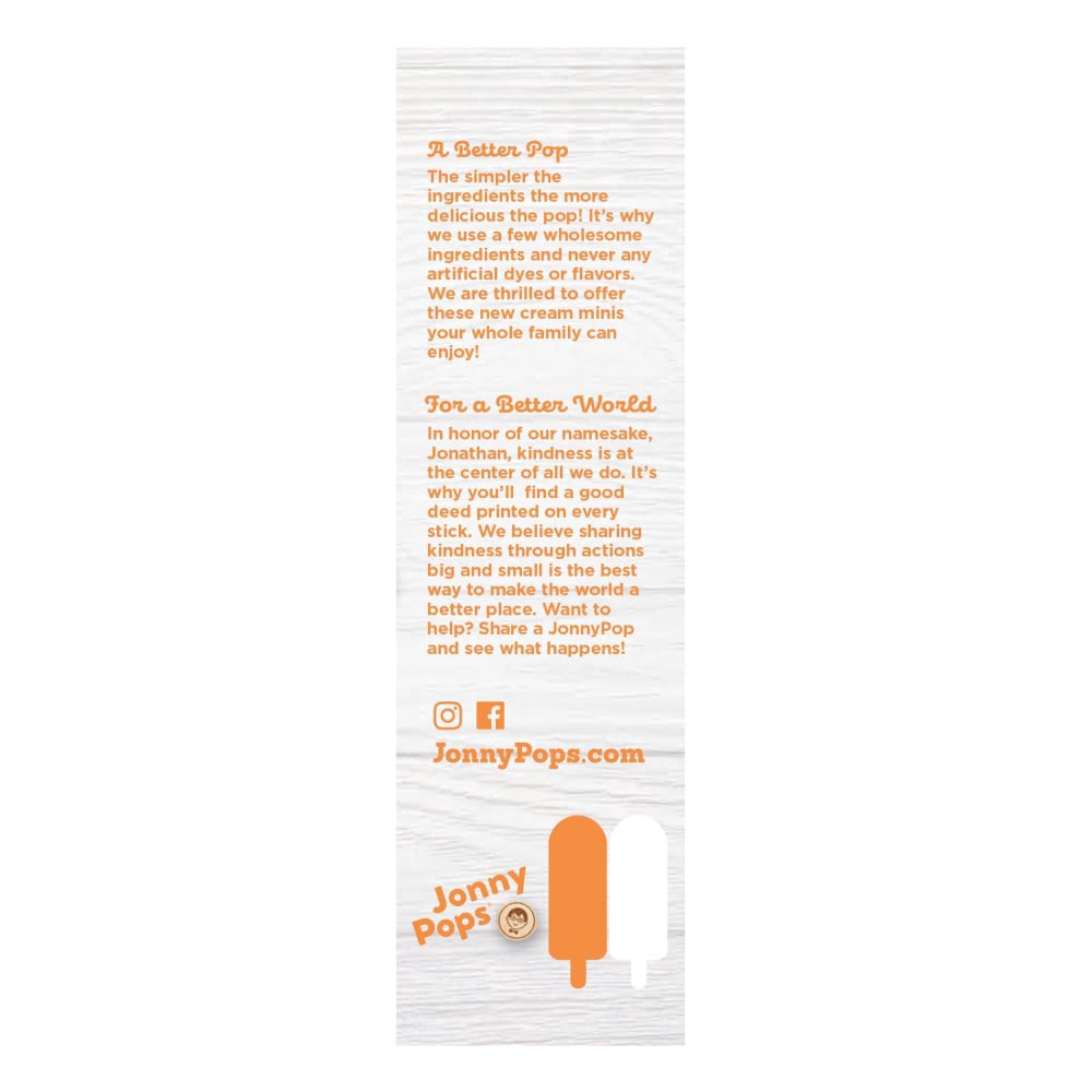 slide 5 of 5, Jonny Pops® Cream Minis- Orange Creme, 6 ct / 1.12 fl oz