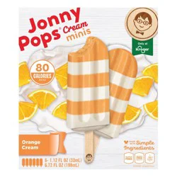 Jonny Pops Orange Cream Minis Pops 6 - 1.12 fl oz Pops