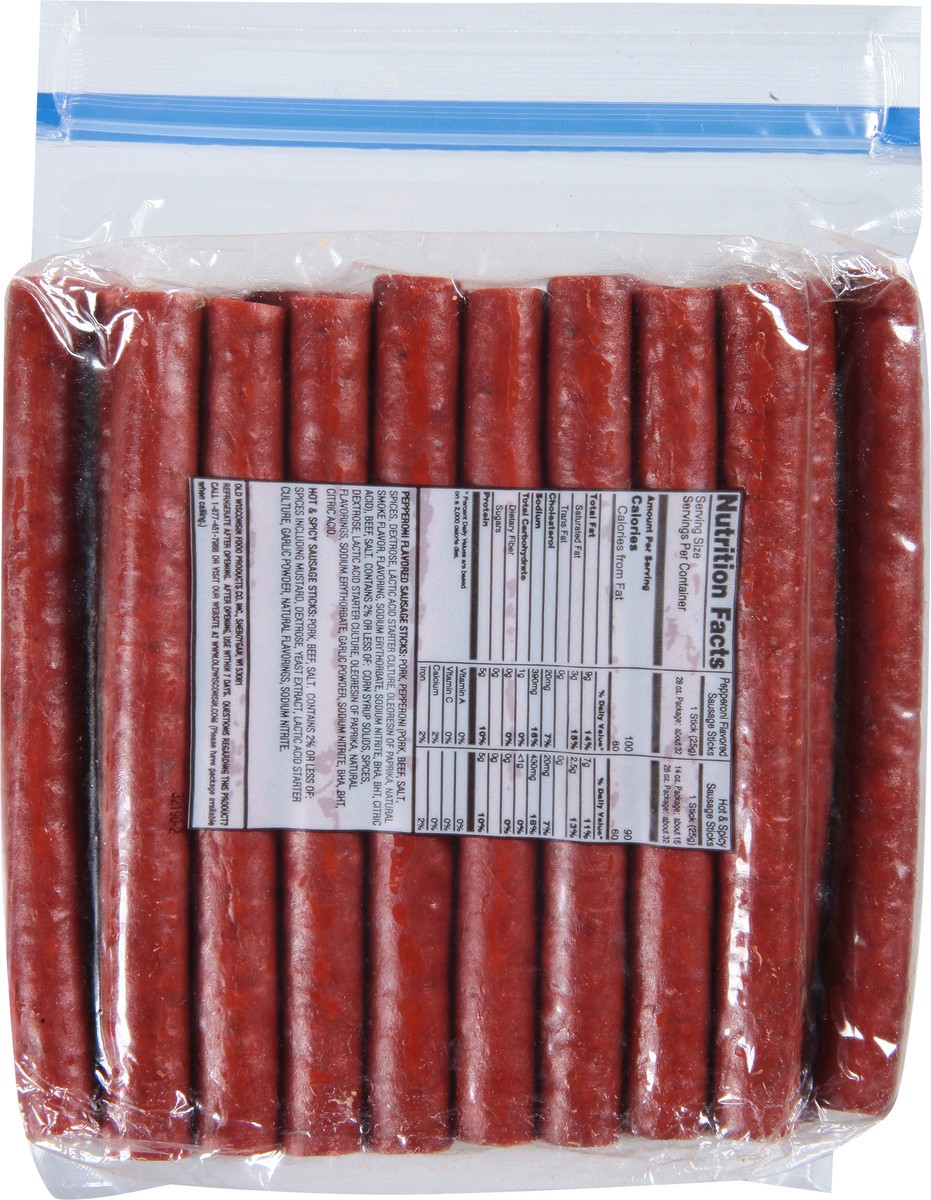 slide 9 of 9, Old Wisconsin Snack Sticks Medium Heat Hot & Spicy Sausage Sticks 28 oz, 28 oz
