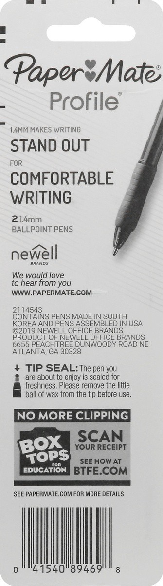 slide 9 of 9, Paper Mate Profile Bold (1.4 mm) Ballpoint Pens 2 ea, 2 ct