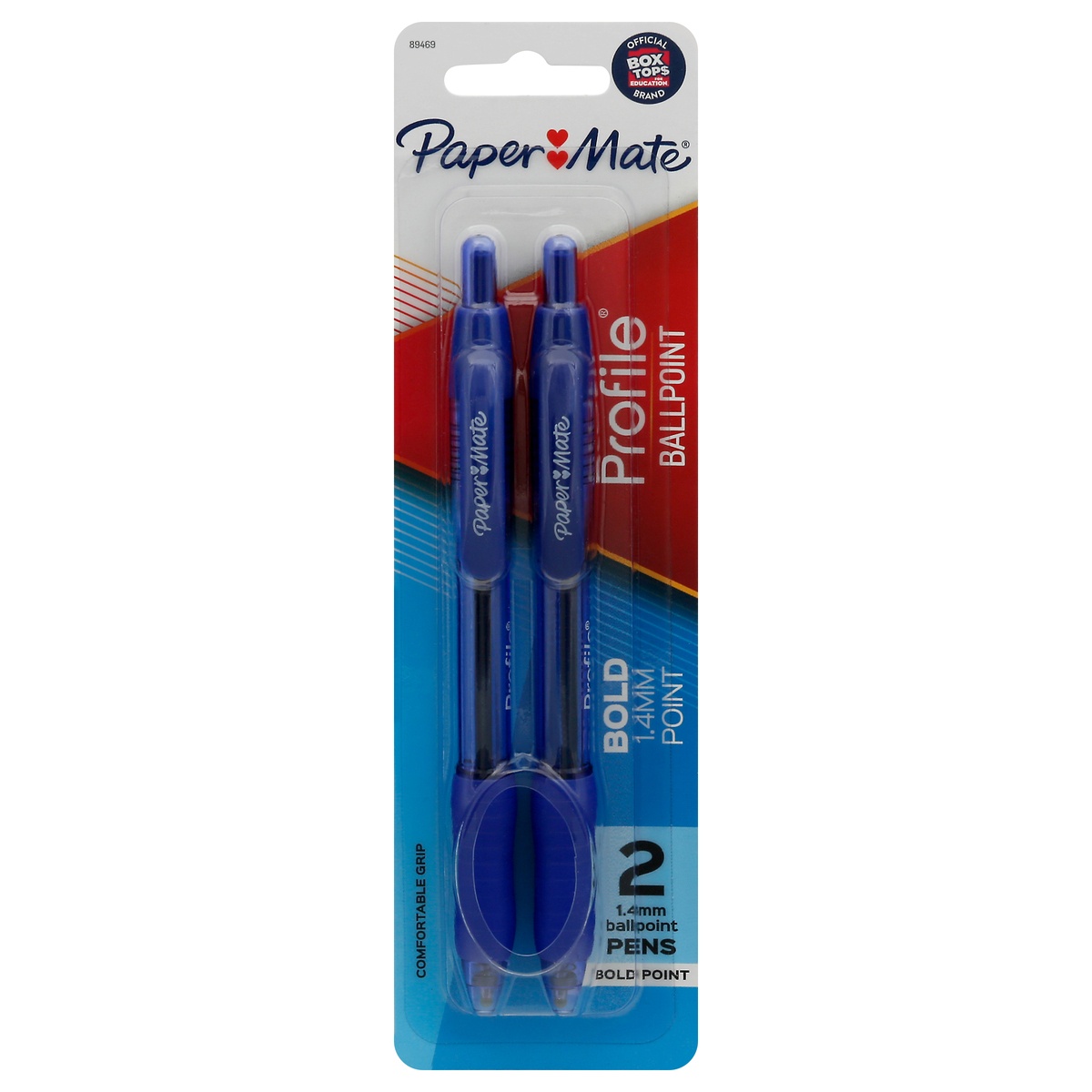 slide 1 of 4, Paper Mate Profile Bold Point (1.4 mm) Blue Ball Point Pens, 2 ct