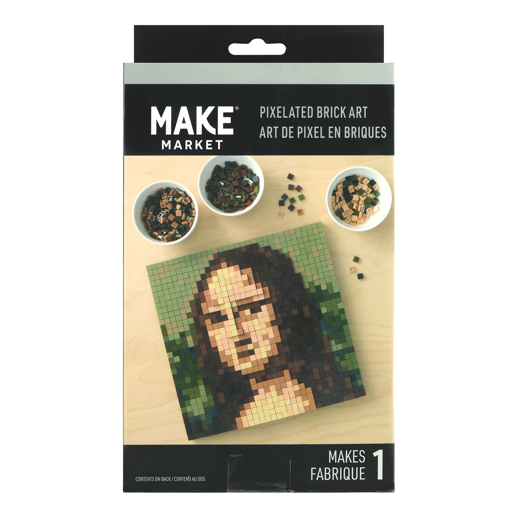 slide 2 of 6, 10" X 10" Mona Lisa Pixelated Brick Art Kit By Make Market, 10 in x 10 in