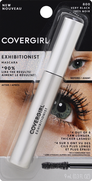 slide 1 of 1, Covergirl Exhibitionist Mascara, Very Black 800, 0.3 fl oz