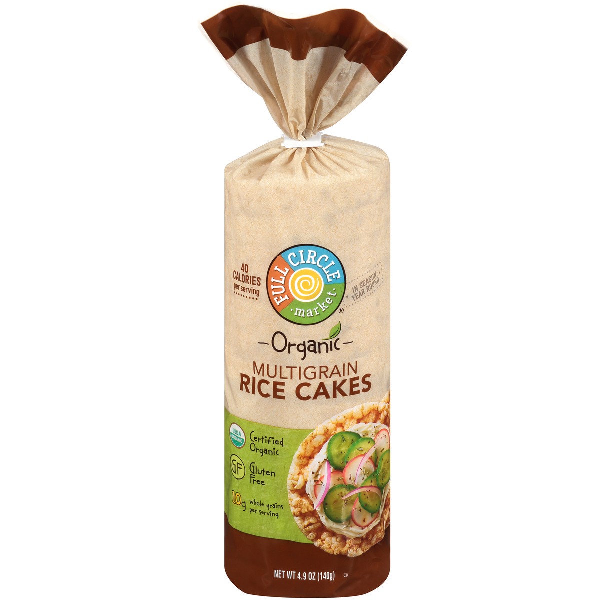 slide 1 of 9, Full Circle Market Multigrain Rice Cakes, 4.9 oz