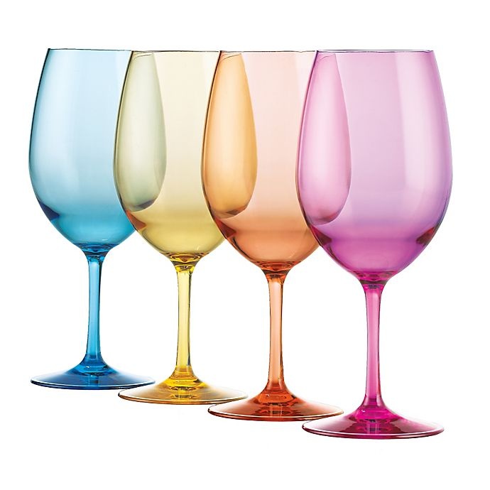 slide 1 of 1, Wine Enthusiast W.E. Mixed Color Wine Glasses, 1 ct