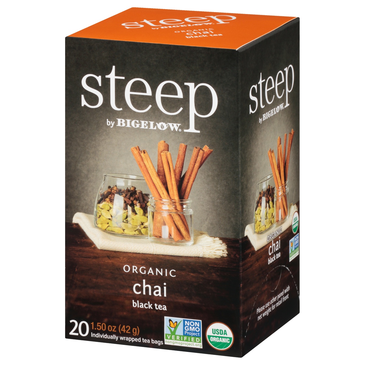slide 3 of 9, Steep by Bigelow Organic Chai Black Tea Bags, 20 ct