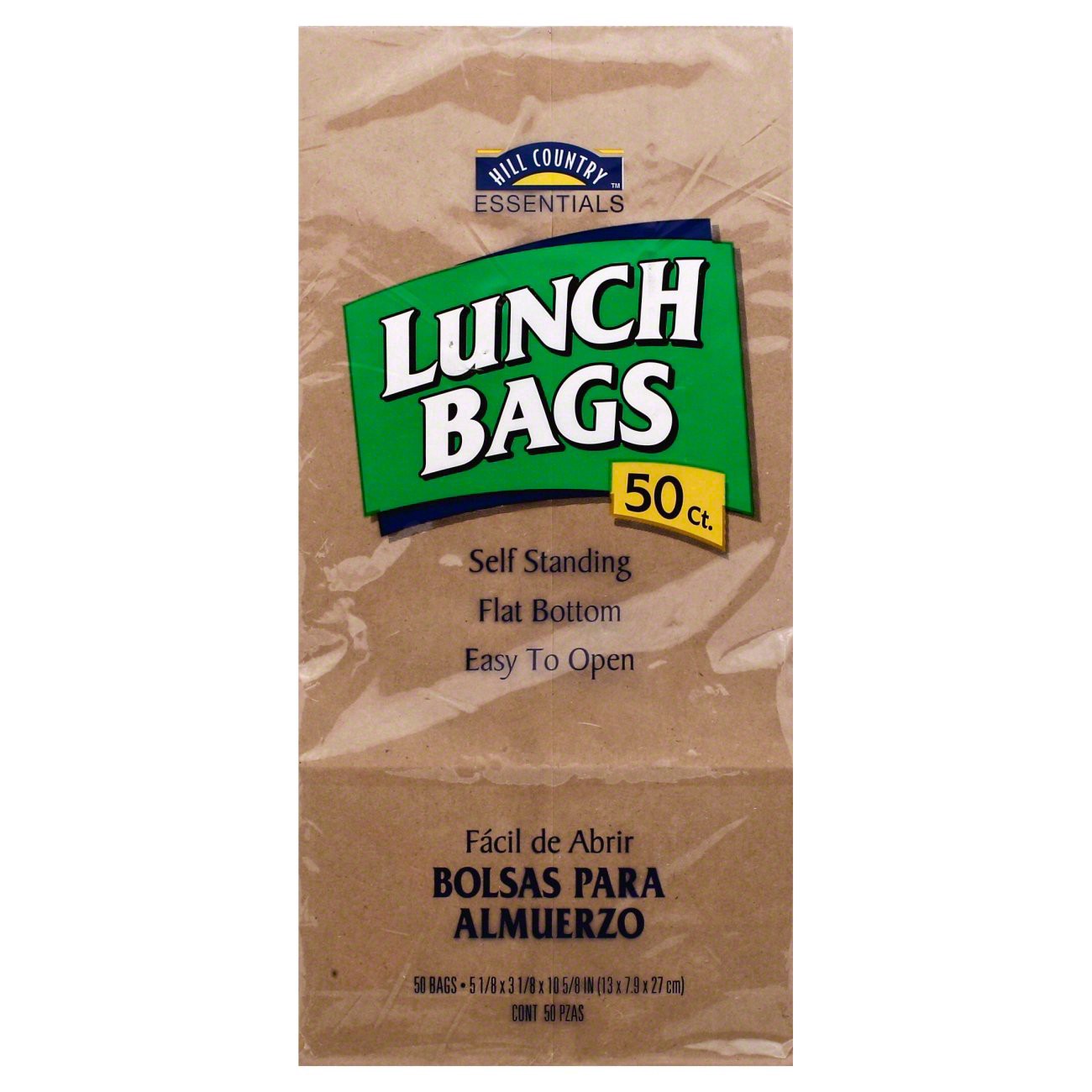 slide 1 of 1, Hill Country Fare Paper Lunch Bags, 50 ct