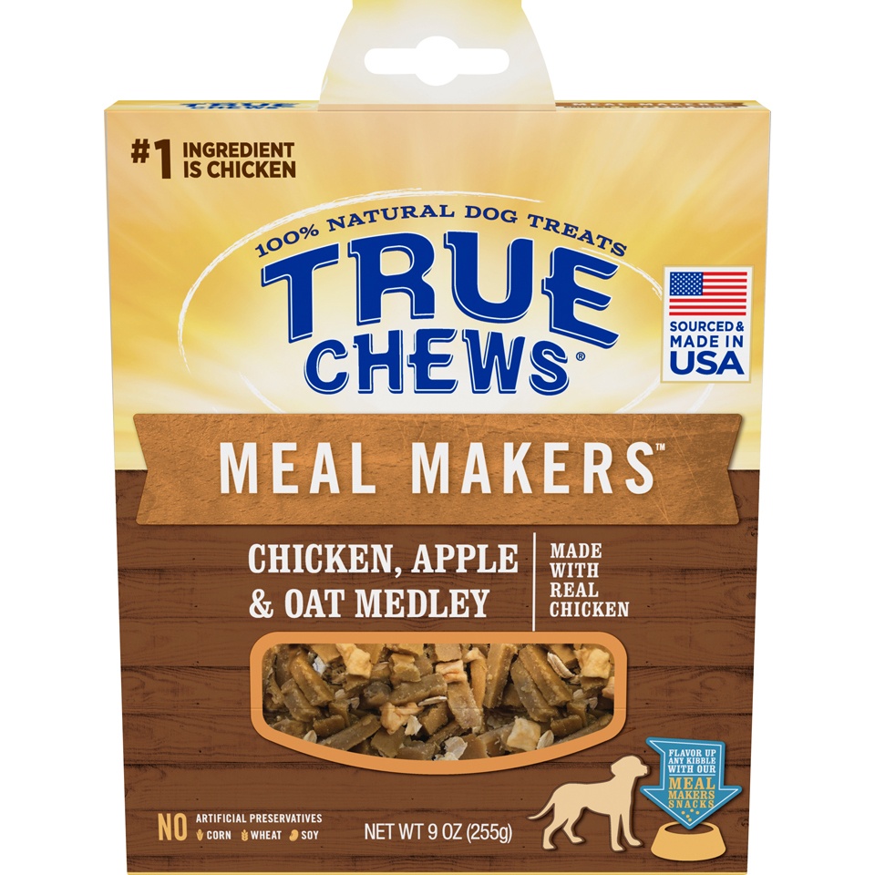 slide 1 of 1, True Chews Meal Makers Chicken, Apple and Oat Medley Dog Treat, 9 oz