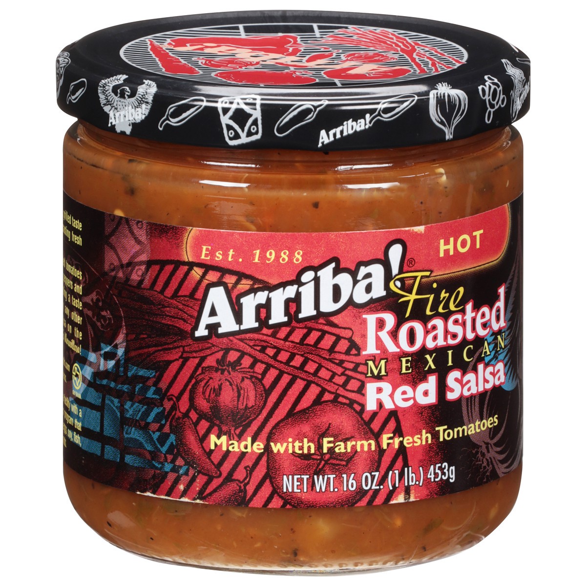 slide 4 of 9, Arriba! Fire Roasted Mexican Hot Red Salsa 16 oz, 16 oz