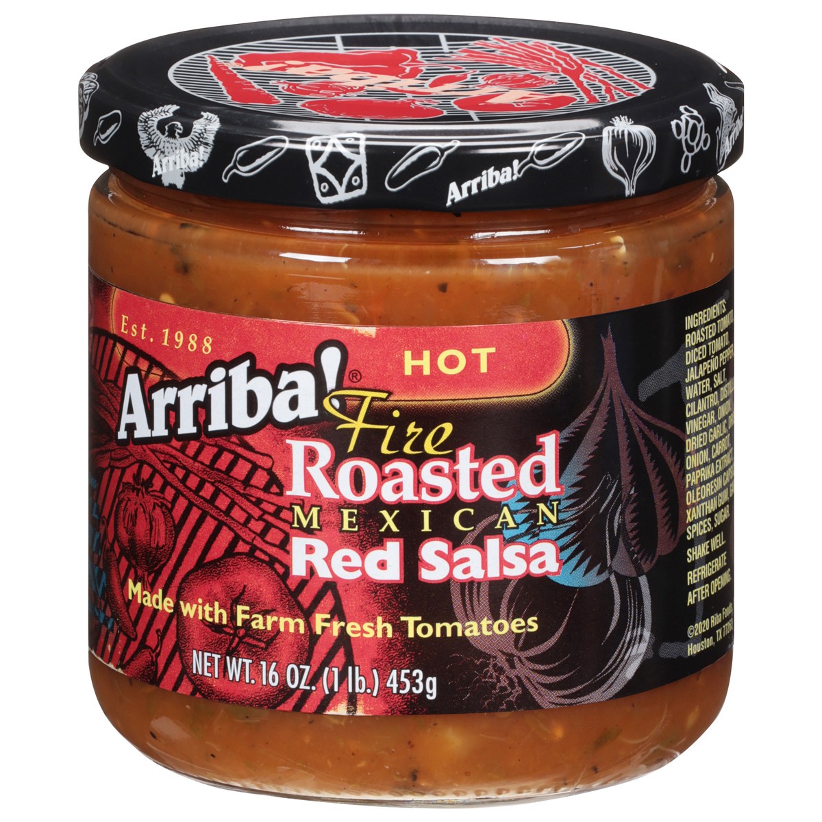 slide 2 of 9, Arriba! Fire Roasted Mexican Hot Red Salsa 16 oz, 16 oz