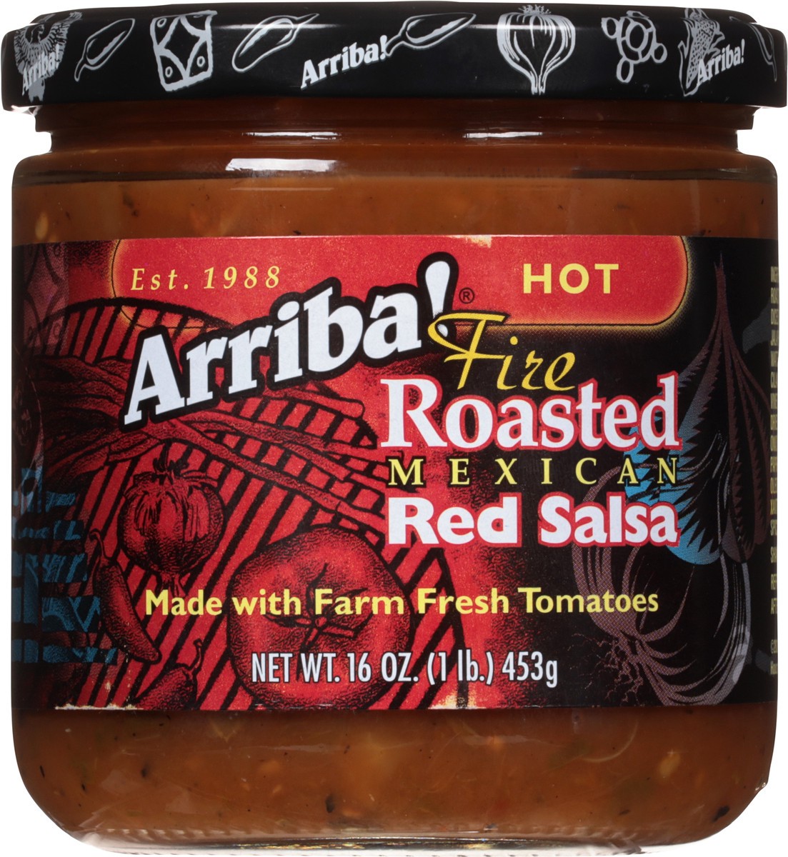 slide 6 of 9, Arriba! Fire Roasted Mexican Hot Red Salsa 16 oz, 16 oz