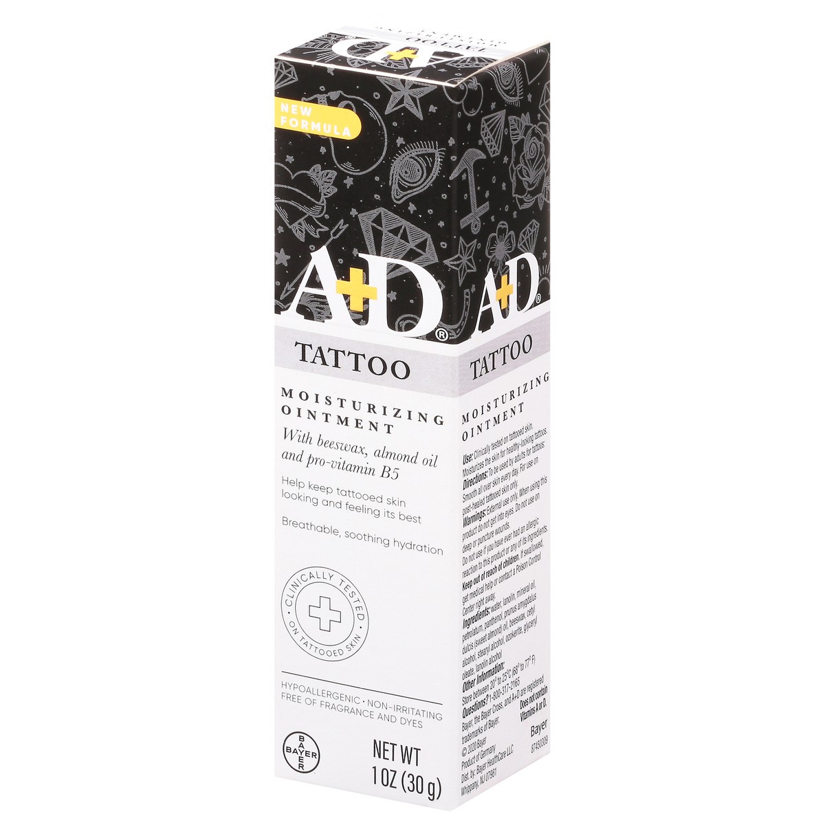 slide 7 of 9, A+D Tattoo Moisturizing Ointment, Hypoallergenic, 30 Gram Tube, 1 oz