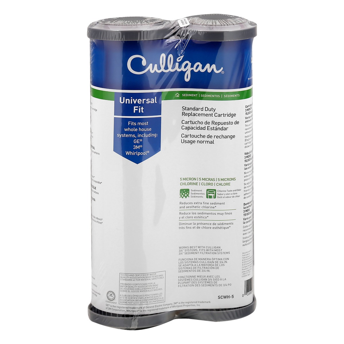 slide 2 of 9, Culligan Universal Fit Standard Duty Water Filter Replacement Cartridge 1 ea, 2 ct