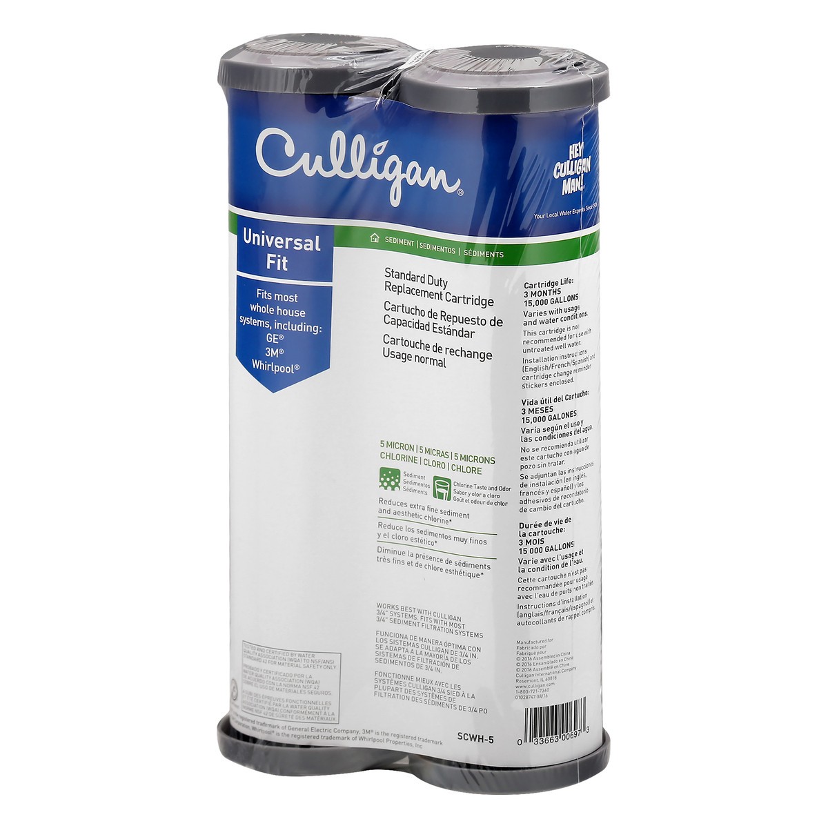 slide 7 of 9, Culligan Universal Fit Standard Duty Water Filter Replacement Cartridge 1 ea, 1 ct