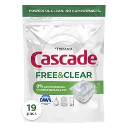 Cascade Action Pacs Free and Clear Unscented - 19 ct