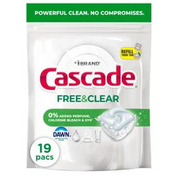 Cascade Action Pacs Free and Clear Unscented - 19 ct