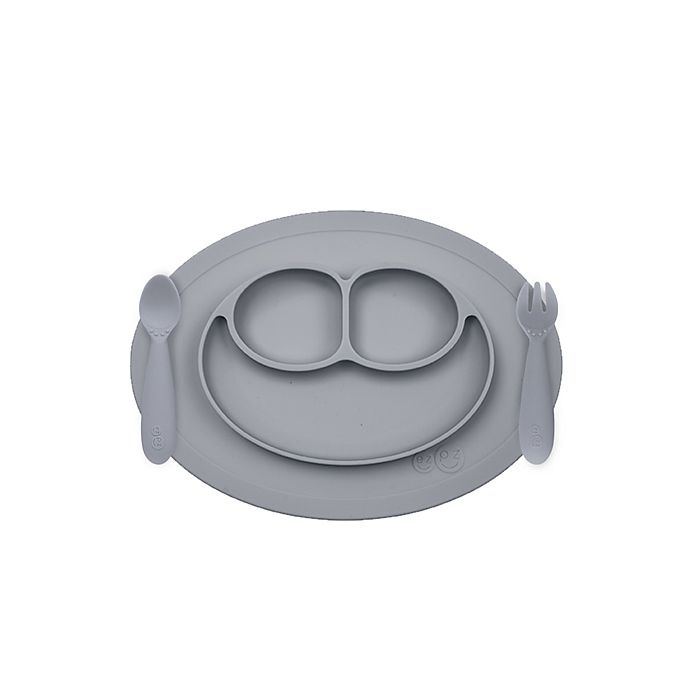 slide 1 of 4, ezpz Mini Feeding Set - Grey, 1 ct