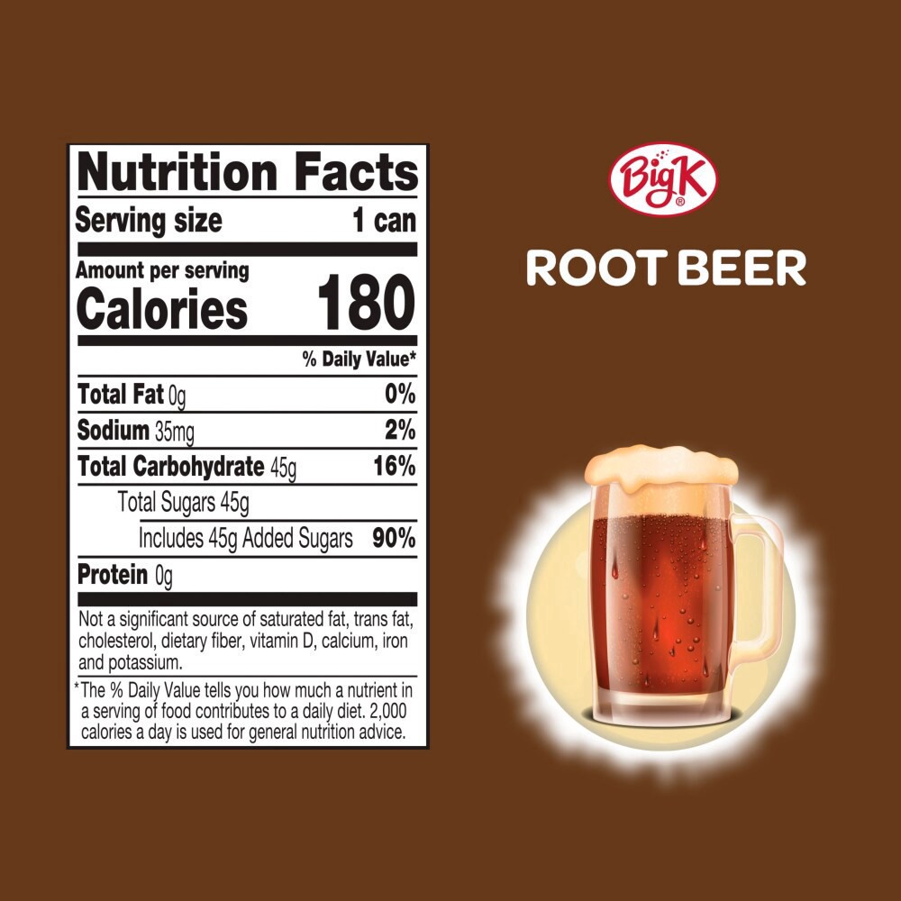 slide 4 of 4, Big K Caffeine Free Root Beer Soda, 12 ct; 12 fl oz