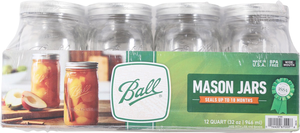 slide 5 of 13, Ball 12 Quart Wide Mouth Mason Jars 12 ea, 12 ct