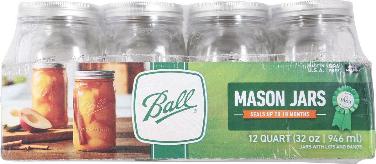 slide 1 of 13, Ball 12 Quart Wide Mouth Mason Jars 12 ea, 12 ct