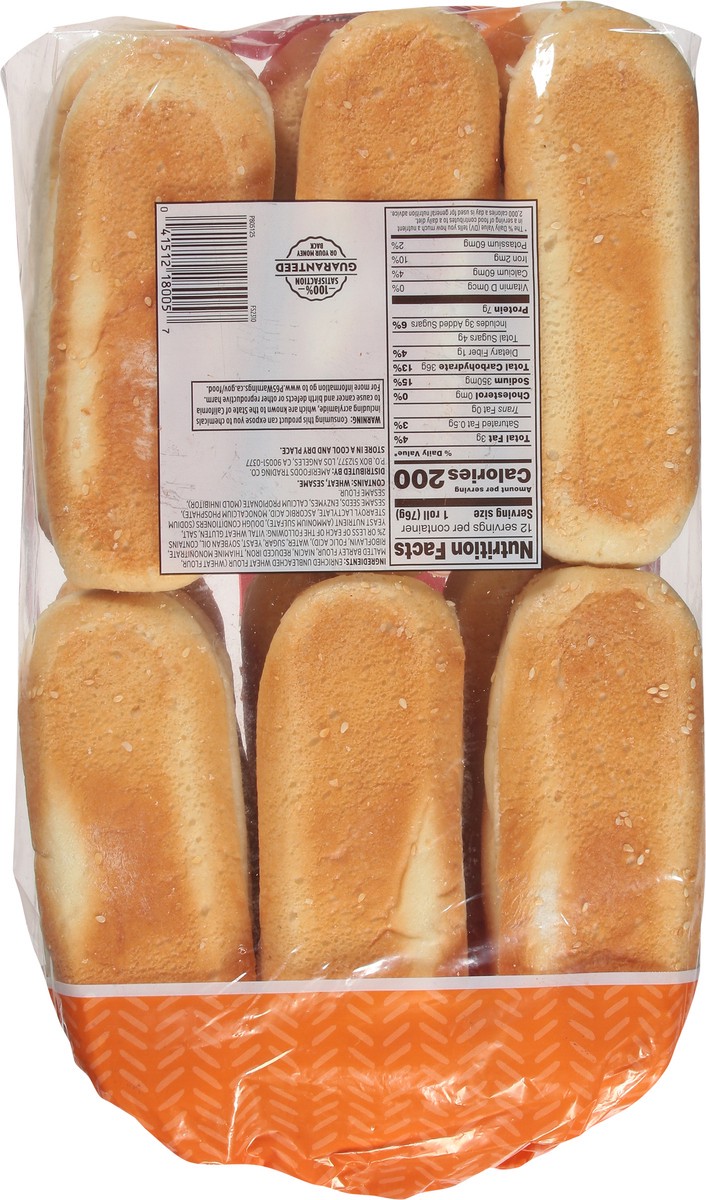 slide 11 of 14, First Street Sesame Gourmet Hot Dog Rolls, 32 oz