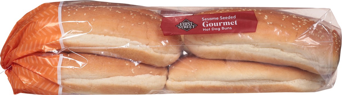 slide 6 of 14, First Street Sesame Gourmet Hot Dog Rolls, 32 oz