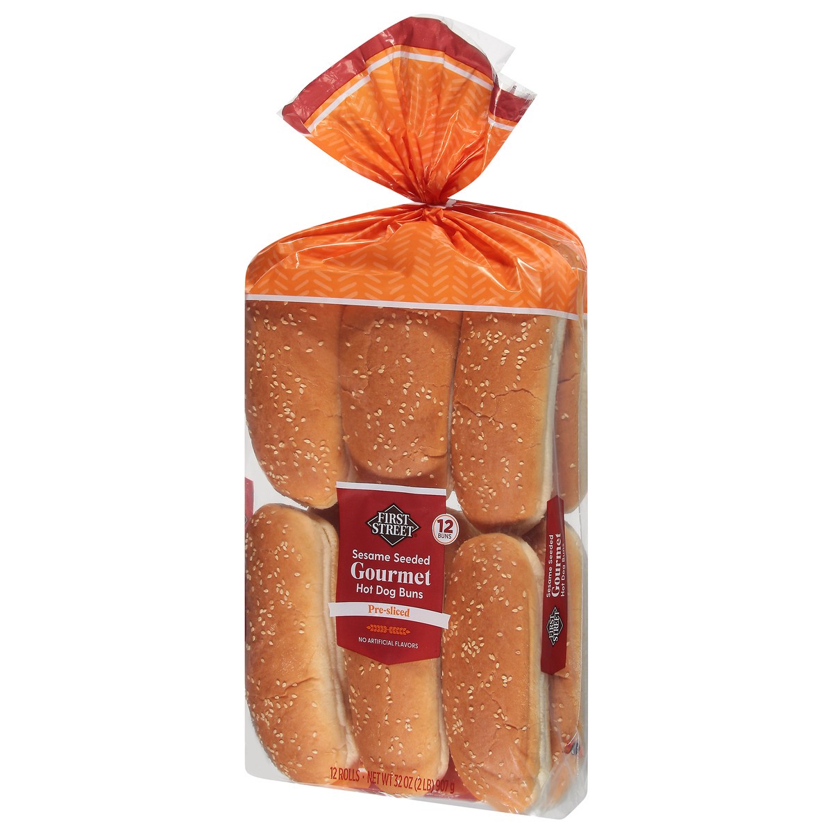 slide 14 of 14, First Street Sesame Gourmet Hot Dog Rolls, 32 oz