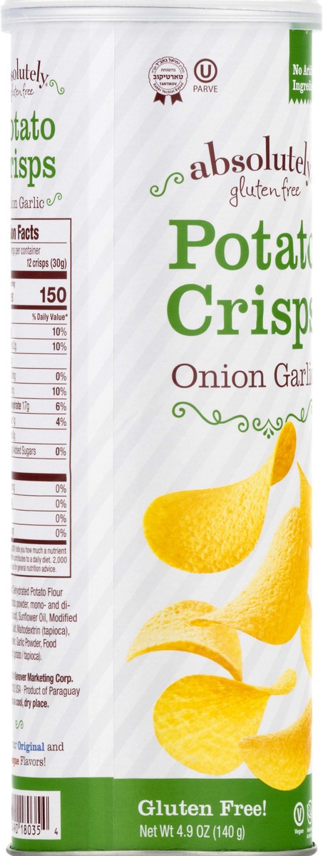 slide 10 of 10, Absolutely Gluten Free Stacked Onion Garlic Potato Chips - Kosher For Passover, 4.9 oz