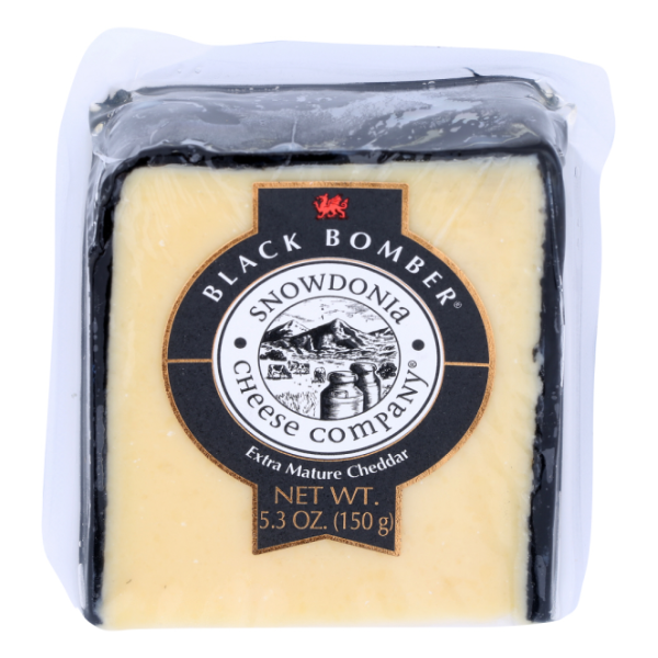 slide 1 of 1, Snowdonia Cheese Company Snowdonia Little Black Bomber Extra Mature Cheddar Cheese Wedge, 5.3 oz