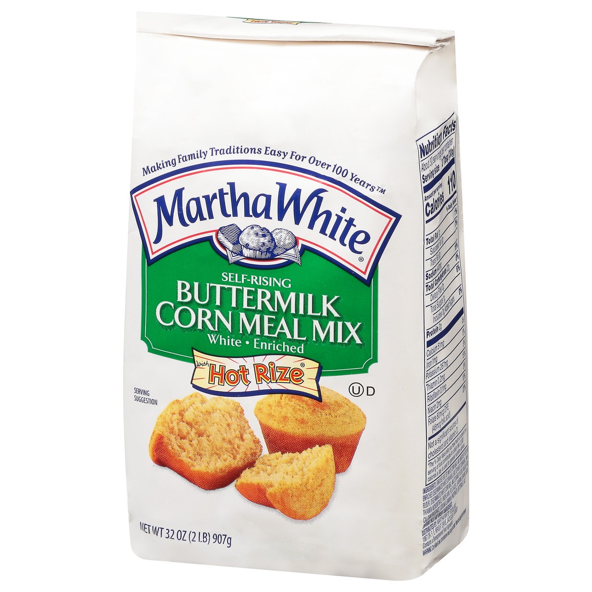 slide 5 of 9, Martha White Self-Rising Buttermilk White Corn Meal Mix, 2 Lb, 32 oz