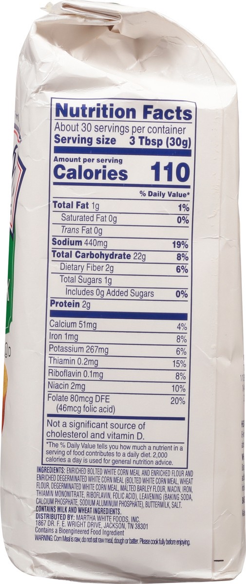 slide 9 of 9, Martha White Self-Rising Buttermilk White Corn Meal Mix, 2 Lb, 32 oz