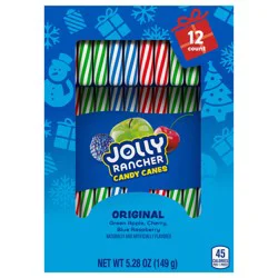 JOLLY RANCHER Original Fruit Flavored, Christmas Candy Canes Box, 5.28 oz (12 Pieces)