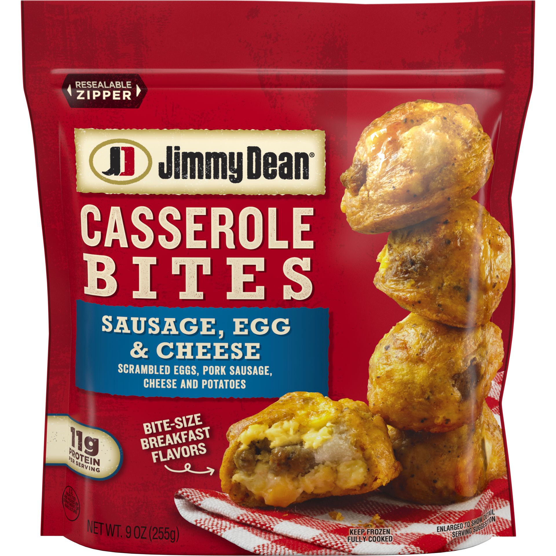 slide 1 of 5, Jimmy Dean Sausage Egg & Cheese Casserole Bites, 255.15 g