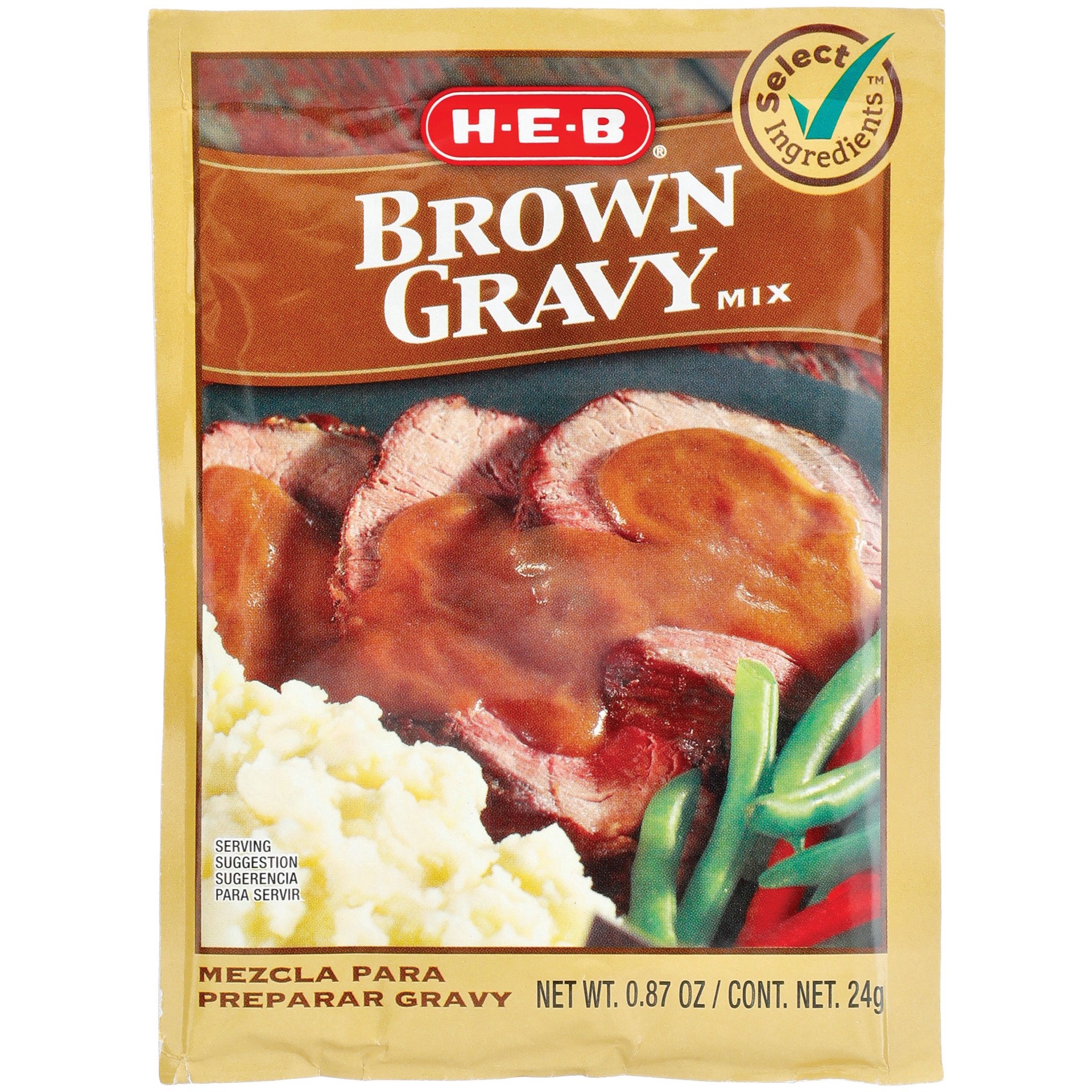 slide 1 of 1, H-E-B Brown Gravy Mix, 0.87 oz