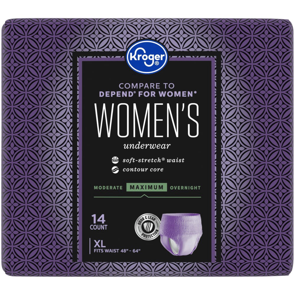slide 5 of 6, Kroger Women's Xl Maximum Absorbency Underwear, 14 ct