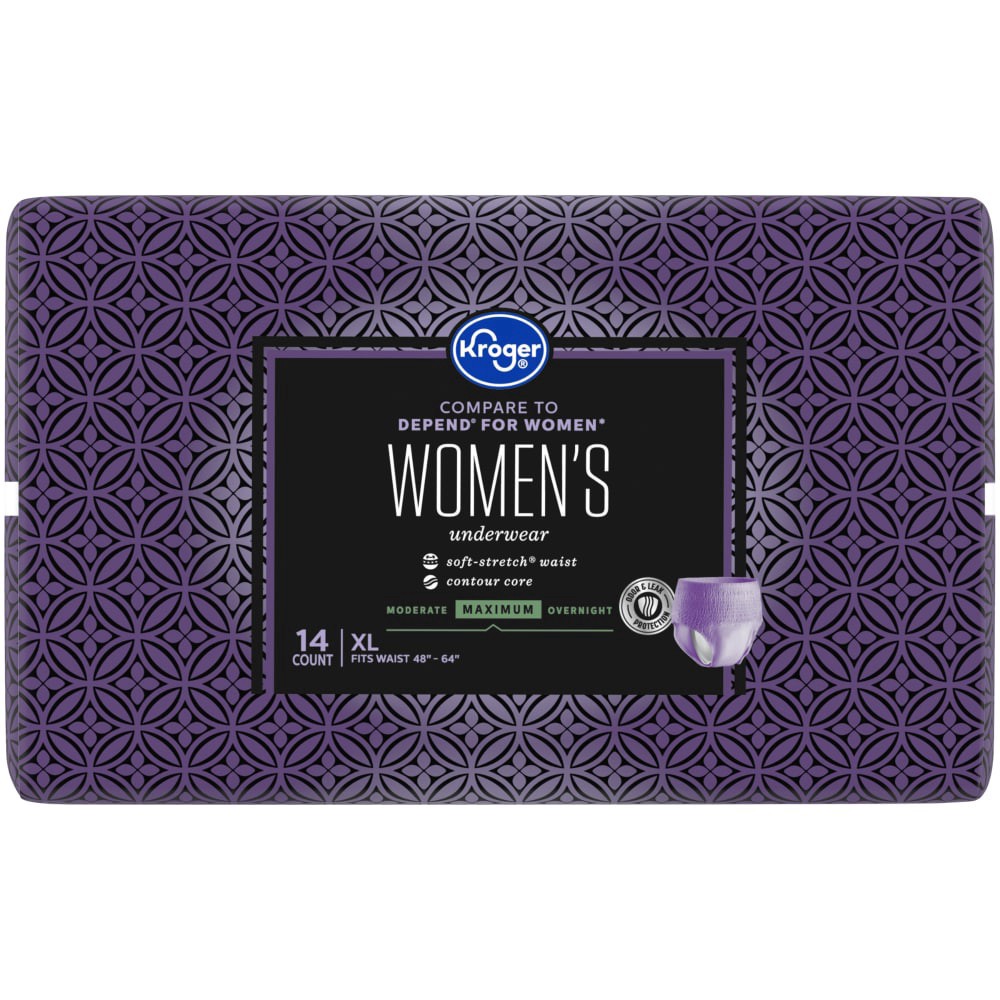 slide 4 of 6, Kroger Women's Xl Maximum Absorbency Underwear, 14 ct