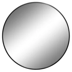 Crystal Art Gallery Black Round Metal Mirror