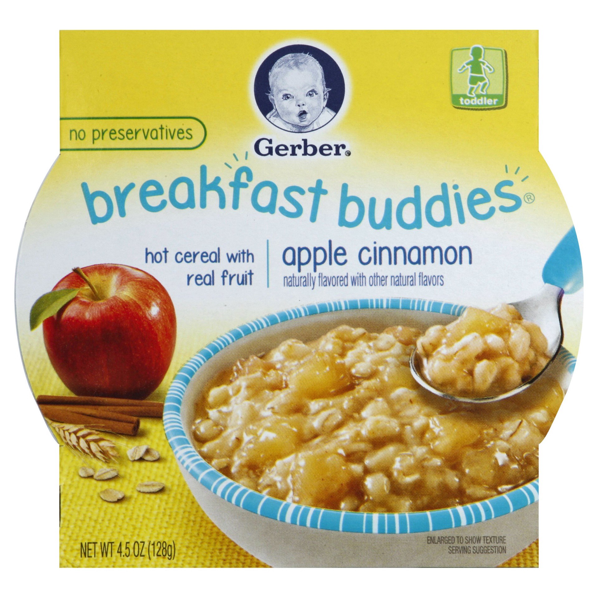 slide 1 of 9, Gerber Breakfast Buddies Apple Cinnamon Hot Cereal With Real Fruit , 4.5 oz