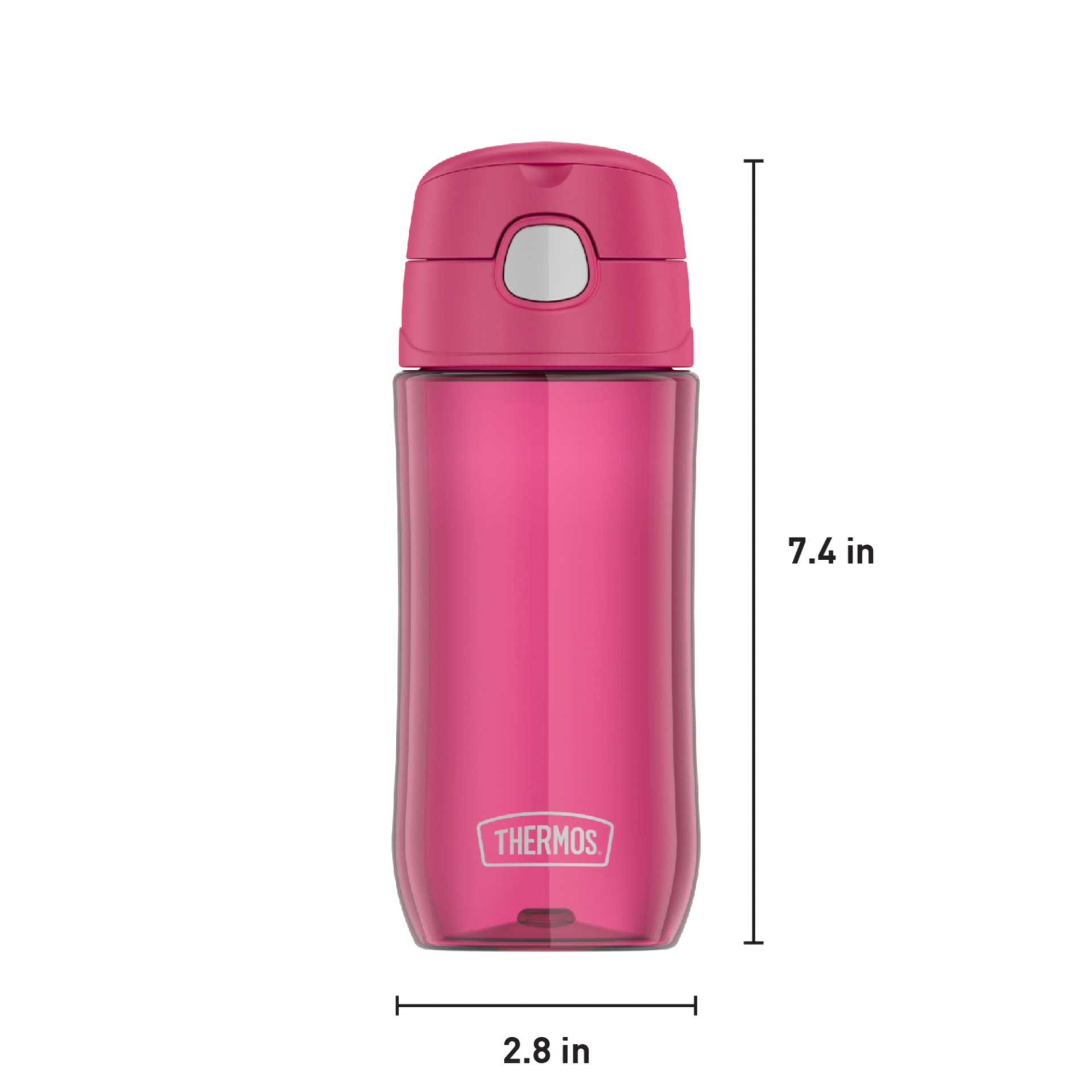 slide 1 of 1, Thermos Plastic Spout Lid Hydration Bottle - Raspberry, 16 oz