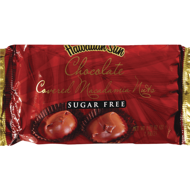 slide 1 of 1, Hawaiian Sun Macadamia Nuts Chocolate Covered Sugar Free, 0.77 oz