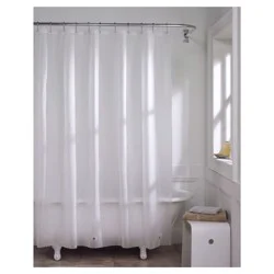 Zenna Home Medium Weight Softy PEVA Shower Liner 70 in x 72 in, Frosty