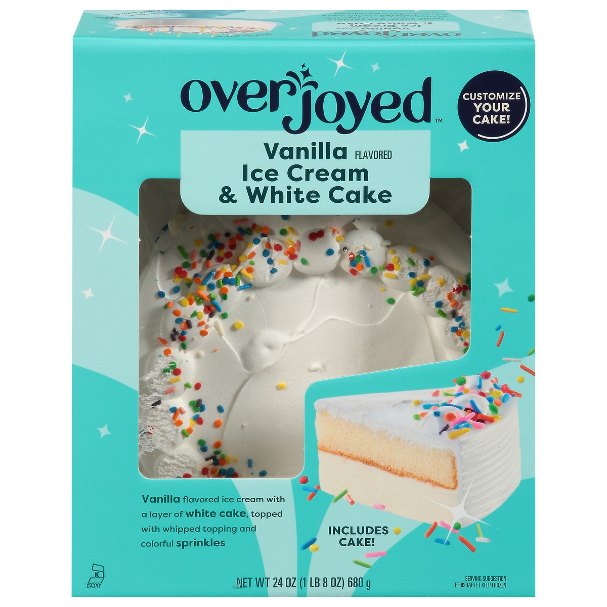 slide 3 of 4, Overjoyed Vanilla Ice Cream Cake 8 Inch - 24 Oz, 24 oz