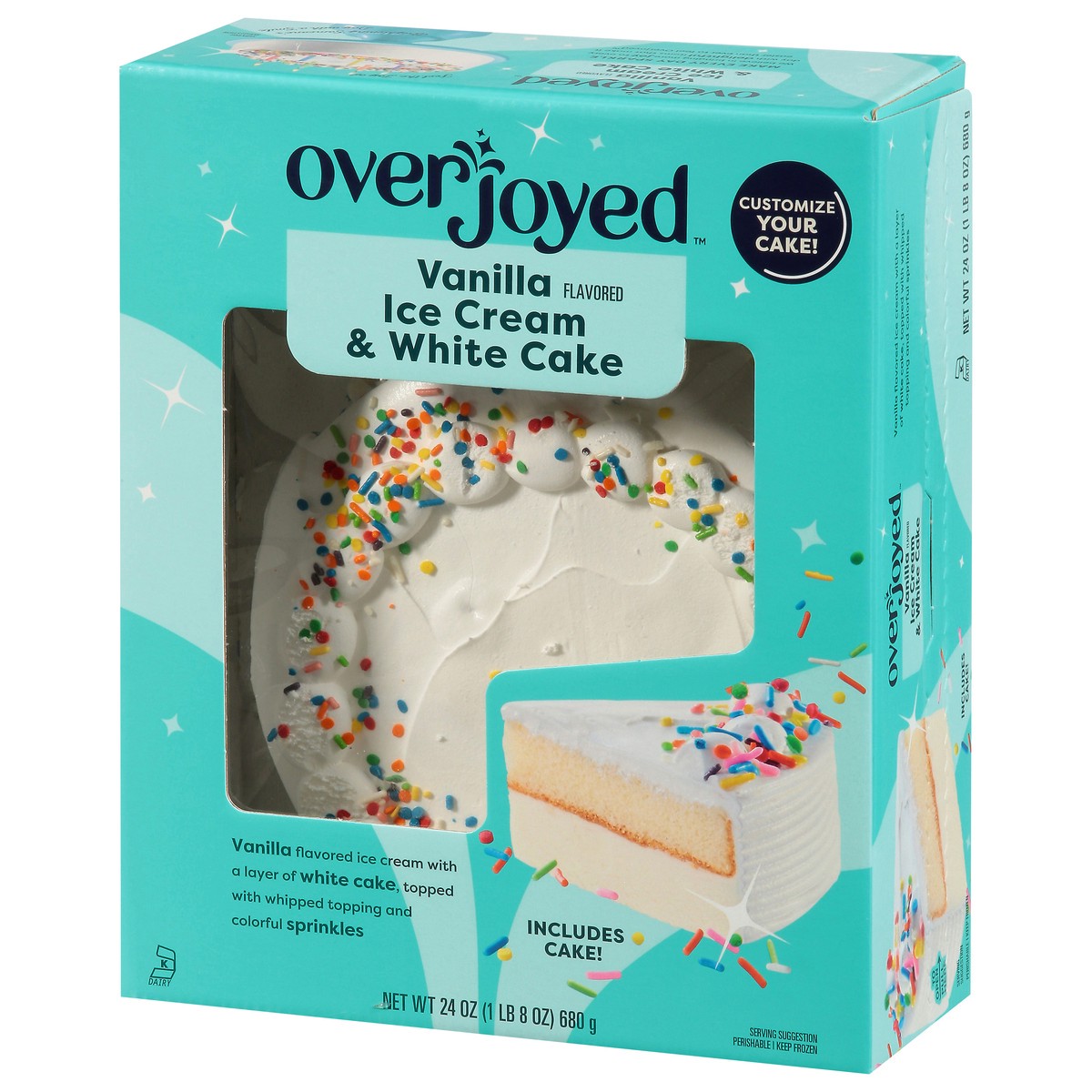 slide 2 of 4, Overjoyed Vanilla Ice Cream Cake 8 Inch - 24 Oz, 24 oz