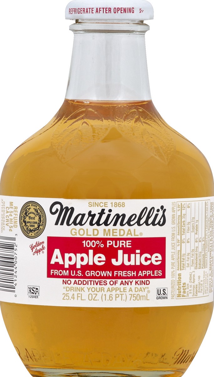 slide 4 of 4, Martinelli's Gold Medal 100% Pure Apple Juice, 25.4 oz